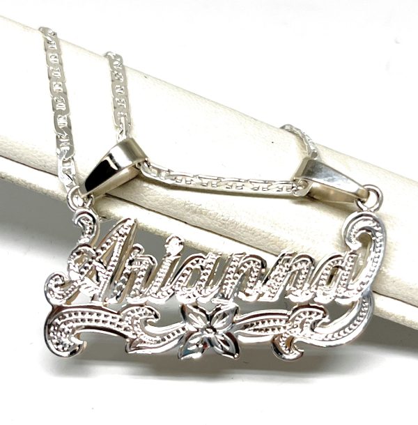 .925 Silver Custom 3D Double Name Illusion Nameplate Pendant Necklace with Chain Options Fashion