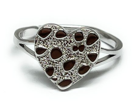 .925 Silver NUGGET HEART RING ADJUSTABLE (SM) (SIZES 6-12) Online