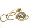 Gold Plated Colorful Evil Eye Adjustable Bracelet 9 inch Supply