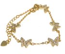 Gold Plated Butterfly Charm CZ Adjustable 8 inch Bracelet Cheap