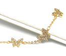 Gold Plated Butterfly Charm CZ Adjustable 8 inch Bracelet Cheap