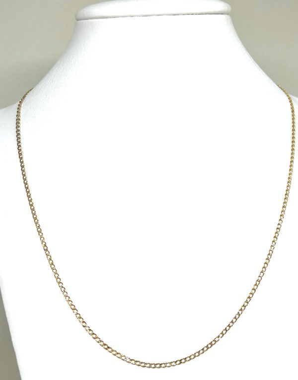 10k Solid Gold Cuban Link Diamond Cut (White Gold) Chain 16-24 inches 2mm (Semi-Hollow Style) Cheap