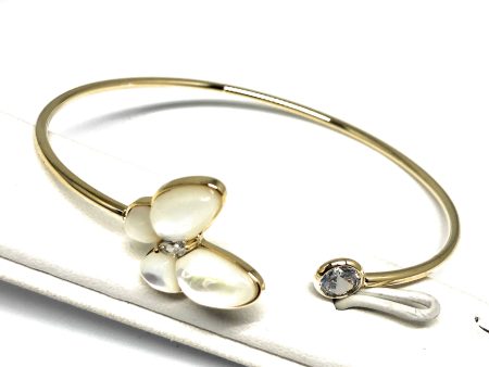 Gold Plated Butterfly CZ Adjustable Bangle Bracelet Online Hot Sale