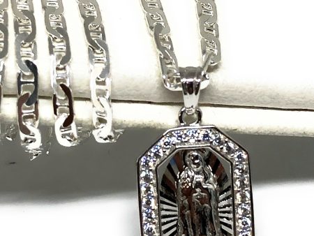 .925 Silver Virrgin Marry Pendant CZ Necklace with Chain Options Hot on Sale