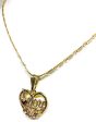 Gold Plated Heart  I Love you  Rose Pendant Necklace Chain 24” Corazón Medalla Online now