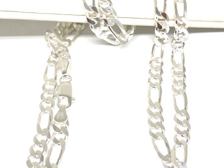 .925 Silver Figaro Chain 18-26 inch 5.5mm For Cheap