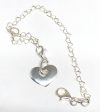 .925 Silver Heart Charm Braccelet 7 inch on Sale