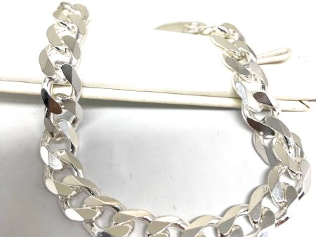 .925 Silver Cuban Link 8-9 inch 9mm width Braccelet For Sale