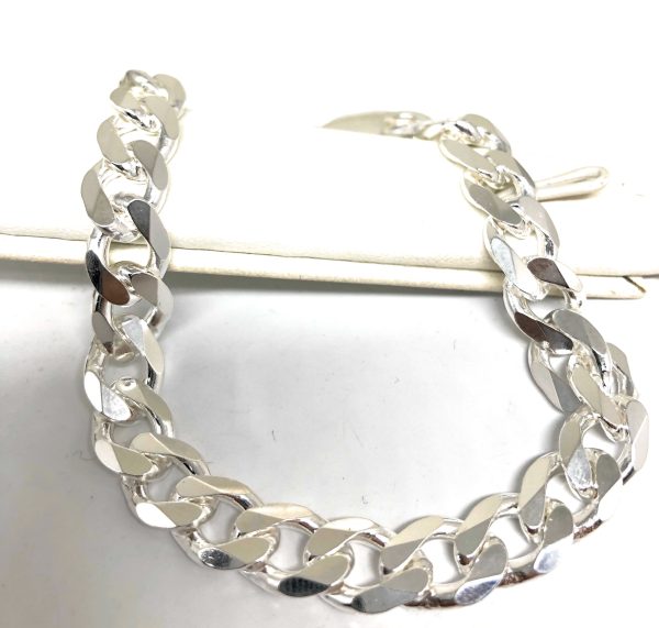 .925 Silver Cuban Link 8-9 inch 9mm width Braccelet For Sale