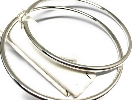 .925 Silver Hoop Earrings Arracadas 2.5-3 inch Online Hot Sale