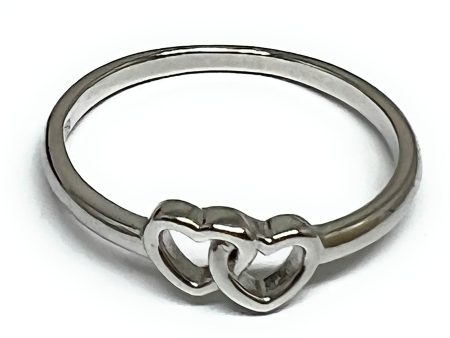 .925 Silver Double Heart Ring (FCS 25) For Discount