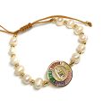 Gold Plated Colorful CZ Virgin Mary Pearl Bracelet Virgen De Guadalupe Pulsera 8  Adjustable Fashion