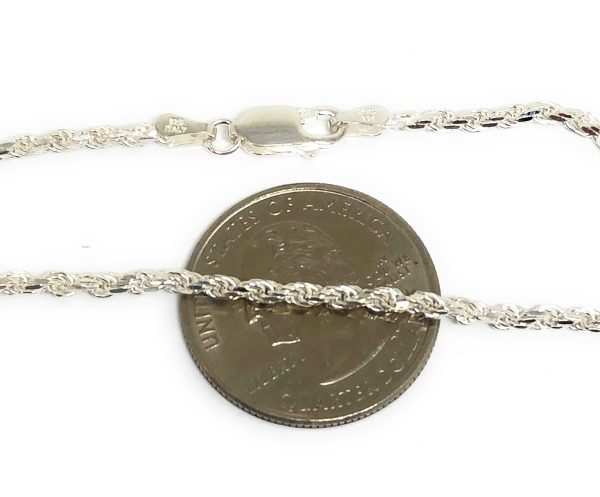 .925 Silver Rope Chain 20,24 inch 2.2mm Width Online Hot Sale