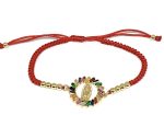 Gold Plated Colorful Rhinestone CZ Virgin Mary Bracelet Virgen De Guadalupe Pulsera 8  Adjustable Sale