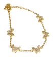 Gold Plated Butterfly Charm CZ Adjustable 8 inch Bracelet Cheap