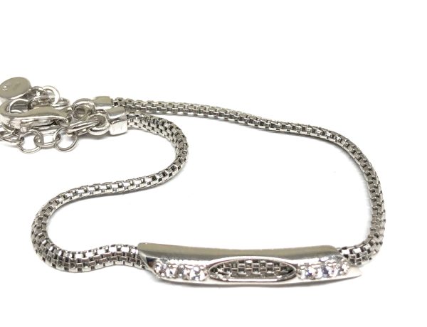 .925 Silver Cubic Zirconia Snake Link Braccelet 8.5 inch For Cheap