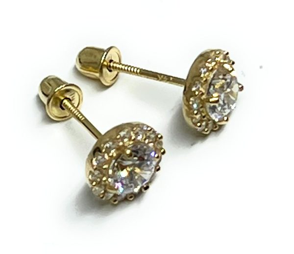 10k Solid Gold Cubic Zirconia Mini Dainty Stud Earrings (FCE 08) Online Hot Sale