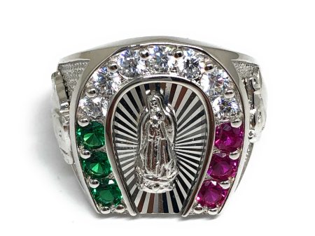 .925 Silver Viirgin Mary Virrgen Guadalupe Cubic Zirconia Horse & Horseshoe Ring Online