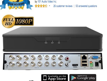 New [UND-16] 16CH Hybrid H.265 H.264 5in1 (TVI, AHD, CVI, Analog CVBS and IP) HD DVR w  HDMI VGA Output Mobile-APP Motion Real Time Recording Online