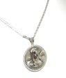 .925 Silver Jesus Sagrado Corazon CZ Pendant Necklace with Valentina Chain on Sale