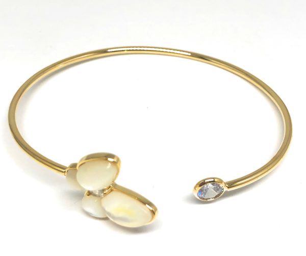 Gold Plated Butterfly CZ Adjustable Bangle Bracelet Online Hot Sale