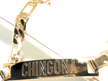 Women’s Gold Plated “Chingona” Bracelet 7.5” 5.5mm Width Esclava Online Sale