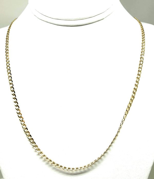 10k Solid Gold Cuban Link Chain 22-24 inches 3.6mm Hot on Sale