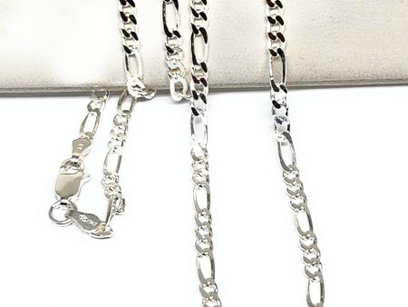 .925 Silver Figaro Chain 18-24 inch 3mm Online now