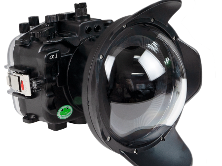 Sea Frogs Salted Line Series Sony A1 40M 130FT Waterproof camera housing with 6  Dome port V.10 (one zoom gear included). Black For Cheap