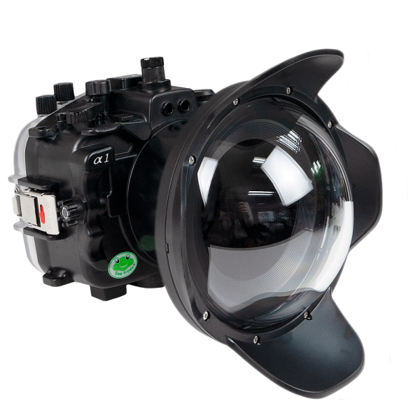 Sea Frogs Salted Line Series Sony A1 40M 130FT Waterproof camera housing with 6  Dome port V.10 (one zoom gear included). Black For Cheap