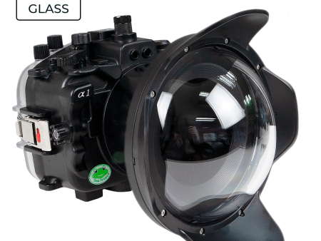 Sea Frogs Salted Line Series Sony A1 40M 130FT Waterproof camera housing with 6  Optical Glass Dome port V.10 (one zoom gear included). Black Online Hot Sale