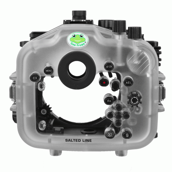 Sea Frogs Salted Line Series Sony A7III   A7RIII 40M 130FT Waterproof camera housing with 8  Dome port V.8. Black For Sale