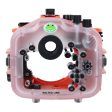 Sea Frogs Salted Line Series Sony A7III   A7RIII 40M 130FT Waterproof camera housing with 8  Dome port V.11 (zoom gear included). Orange Sale