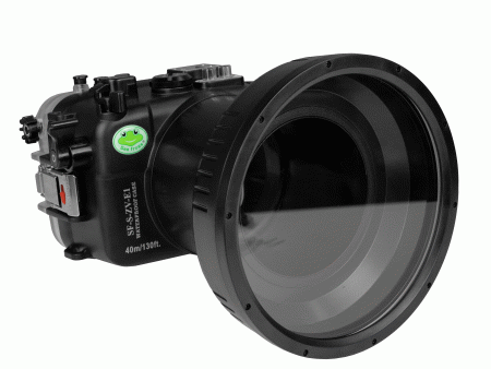 Sony ZV-E1 40M 130FT Underwater camera housing with 6  Glass Flat long port for Sony FE24-105mm F4 G OSS. For Discount