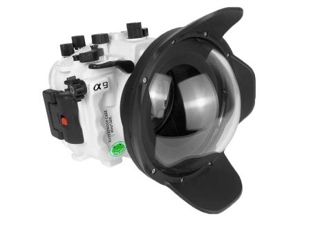 Sea Frogs 40M 130FT Underwater camera housing A9 PRO V.3 for Sony A9 FE12-24mm f4g kit with 6  Dome port V.10 (without flat port) Zoom rings for FE12-24 F4 and FE16-35 F4 included. White Fashion