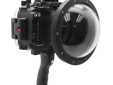 Sony A9 PRO V.3 Series UW camera housing with 6  Dome port V.10 Surf & pistol grip (Including Standard port) Zoom rings for FE12-24 F4 and FE16-35 F4 included.Black on Sale